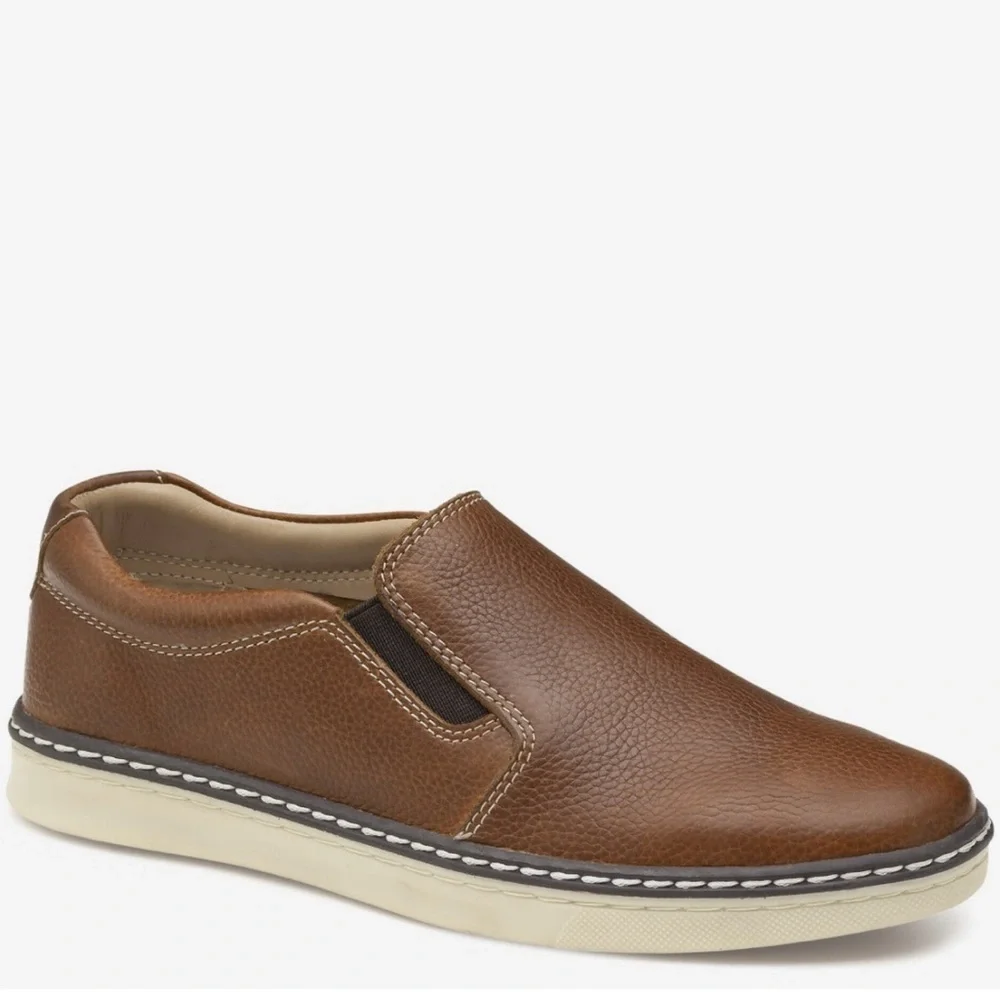 Johnston & Murphy Tan Leather Slip-On Loafers